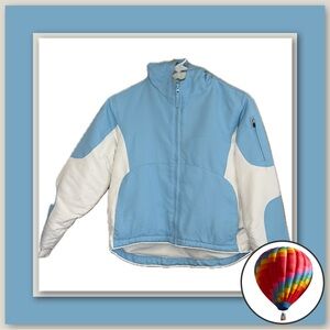 3/$18 - Falls Creek Girl’s Light Blue & Ivory Spring/Fall Jacket – Size Medium